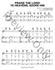 Praise the Lord Ye Heavens Adore Him piano sheet music cover